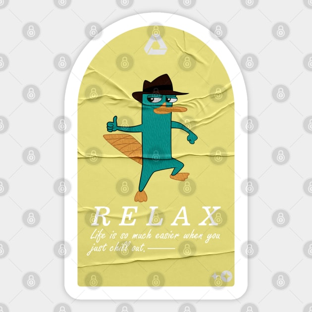 perry the platypus relax 01 Sticker by Nangers Studio